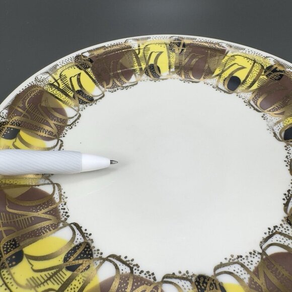 Fine Bavaria German Porcelain Trio Plate Saucer And Teacup Set Heavy Gold Yellow - Picture 13 of 16